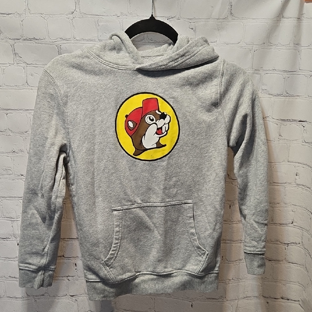 Boy's Gray Buc Ee's Hoodie Size Youth L